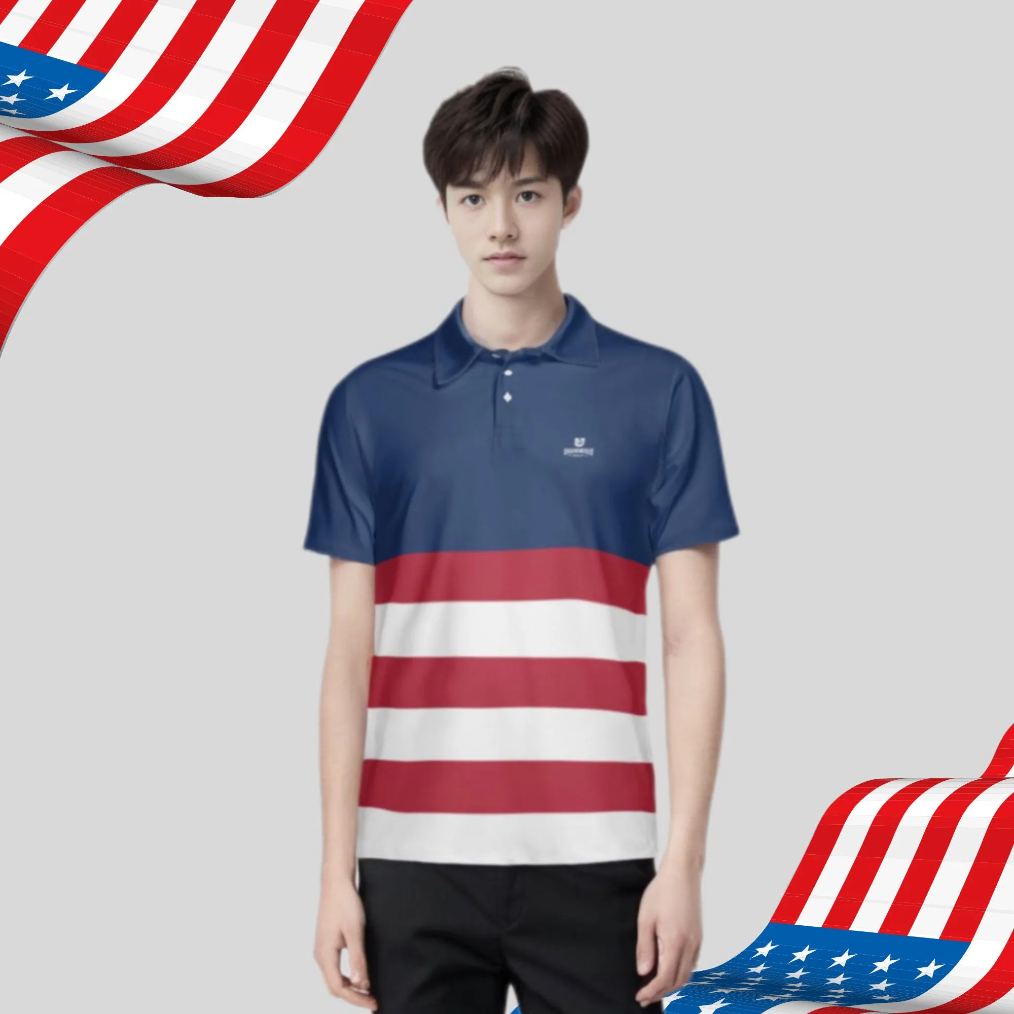 The Red White and Blue Golf polo