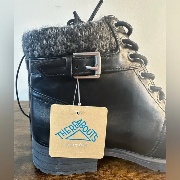 Thereabouts Girls Piper Black Stacked Heel Hiking Boot NWT various sizes