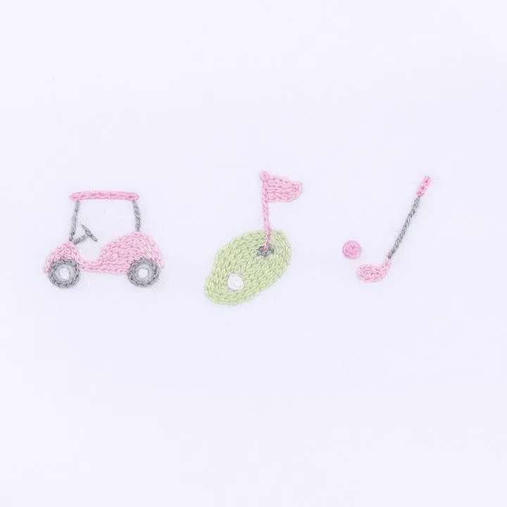 Tiny Tee Time Embroidered Burp Pad