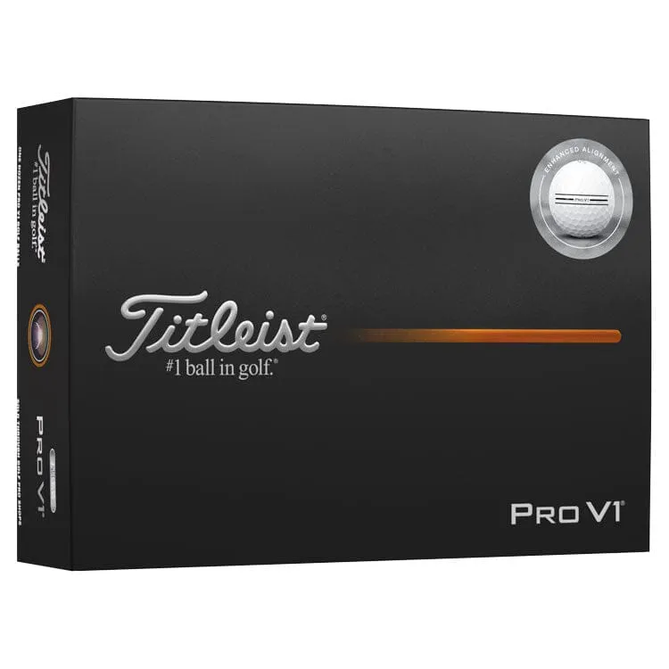 Titleist Pro V1 Enhanced Alignment White Golf Balls 12Pk