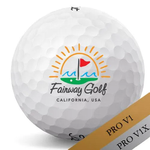 Titleist Pro V1 V1x Sun & Wave California Logo Golf Balls Pro V1x White
