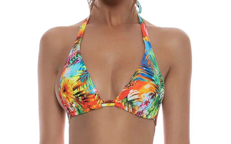 Triangle Halter-Seamless Ruched Back Bikini ::RET
