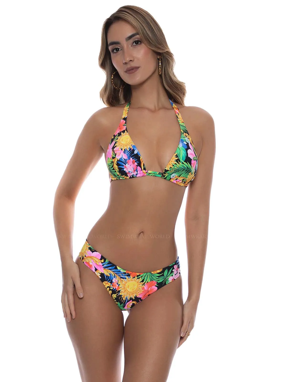 Triangle Halter-Seamless Ruched Back Bikini