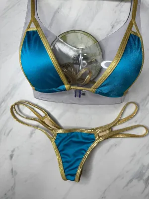 Turquoise & Gold Micro Top