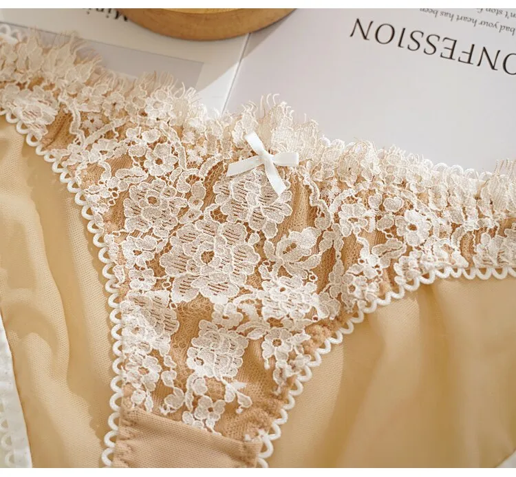 Ultra Thin Lace Underwear Sets Push Up Brassiere French Eyelash Bra Lingerie Female Transparent Bra And Panty