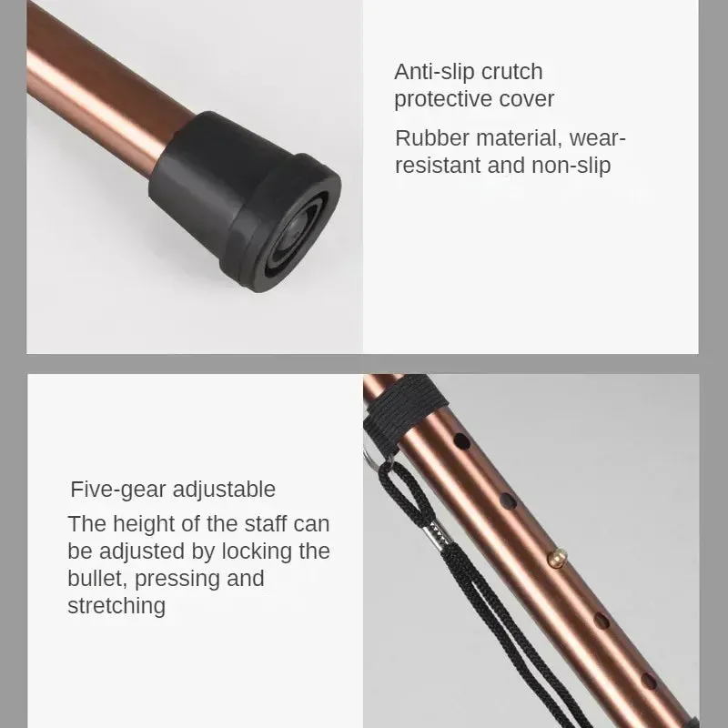 Unisex Aluminum Alloy Folding Cane Hiking Camping Mountaineering Poles Walking Stick Telescopic Baton Trekking Poles