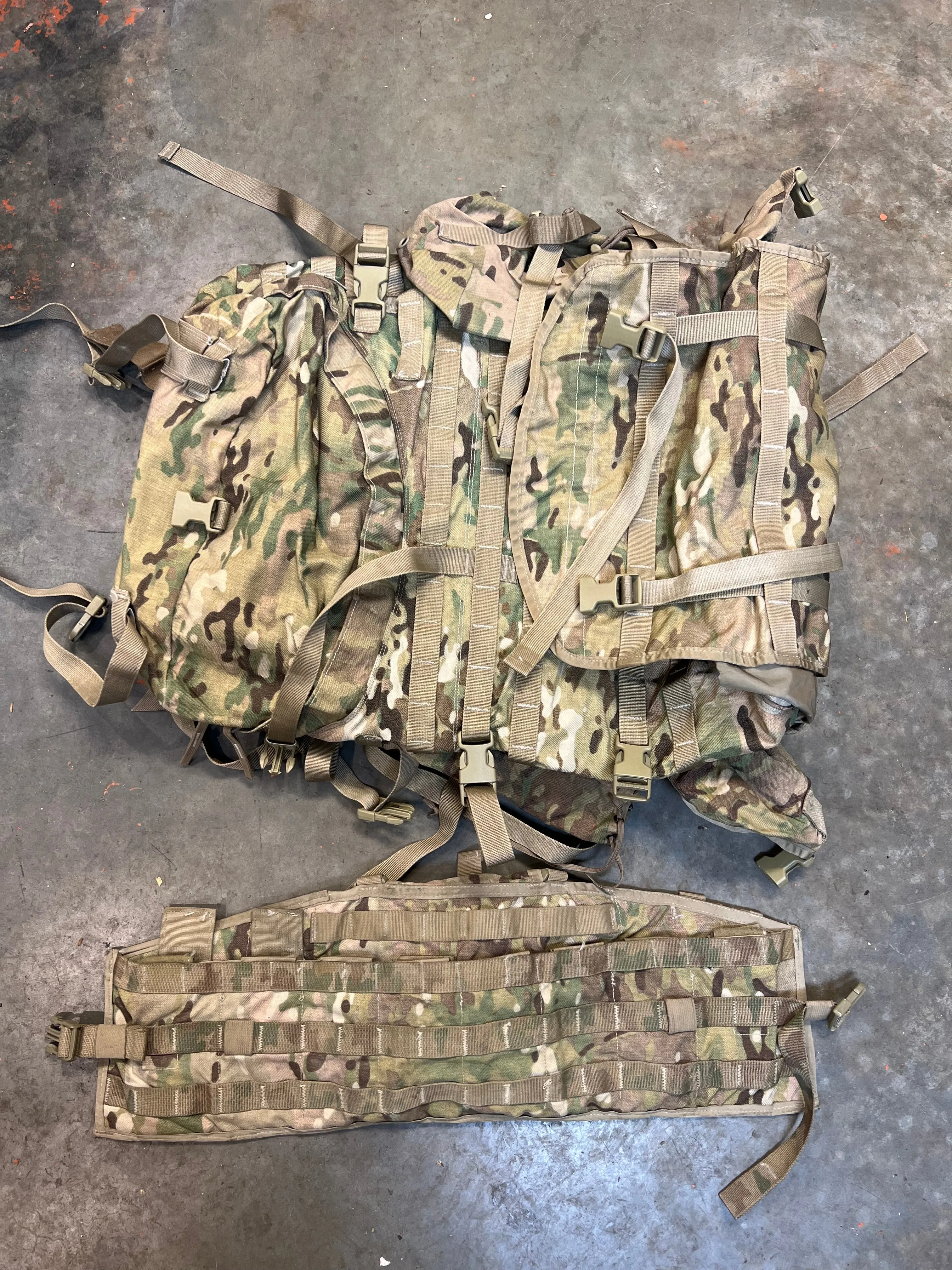 USGI MOLLE-ii Multicam / OCP Large Rucksack w/ Sustainment Pouches and Frame - Used