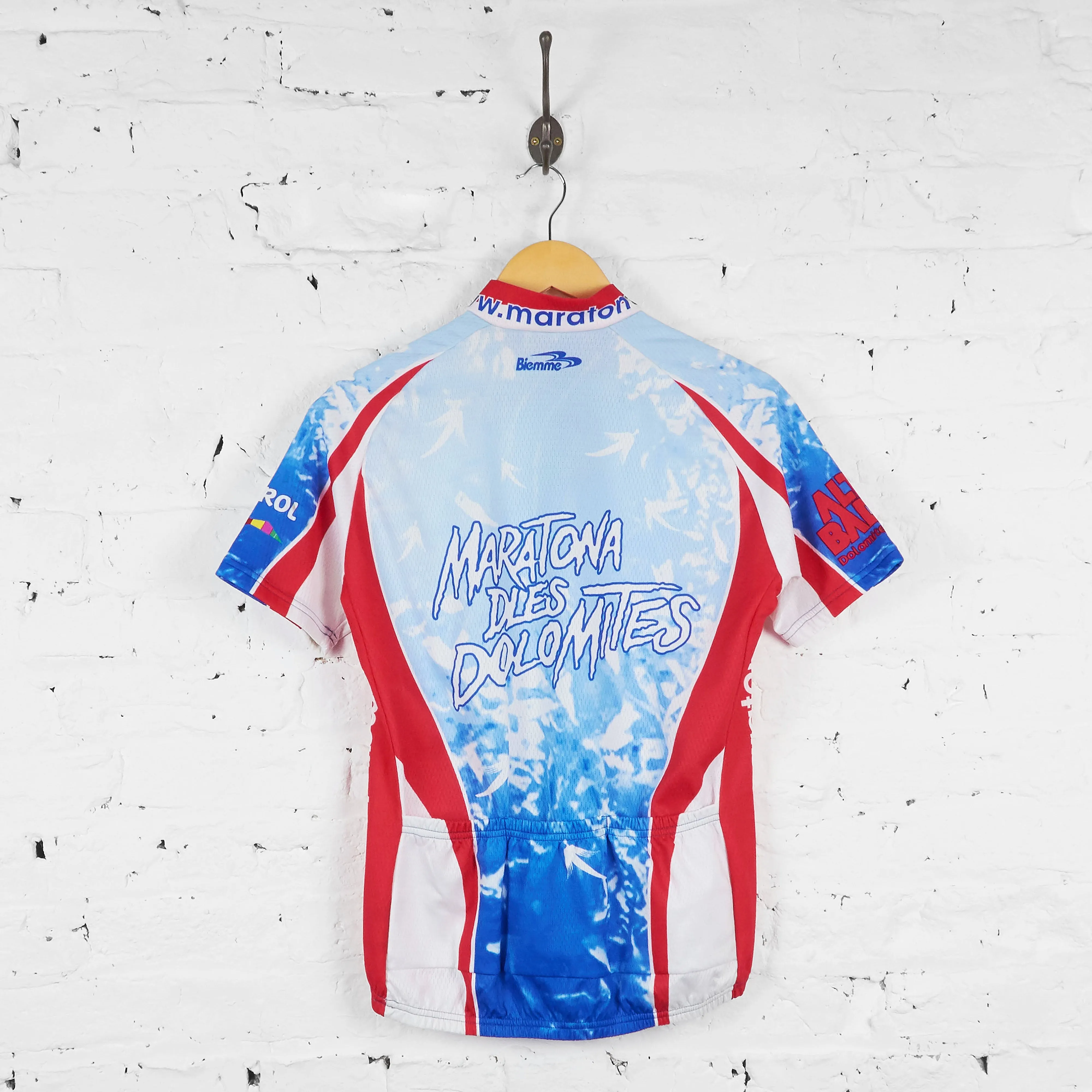 Vintage Maratona Dles Dolomites Cycling Jersey - Blue - M