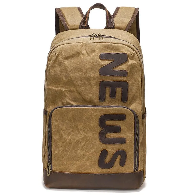 Vintage Waxed Canvas Backpack for Men