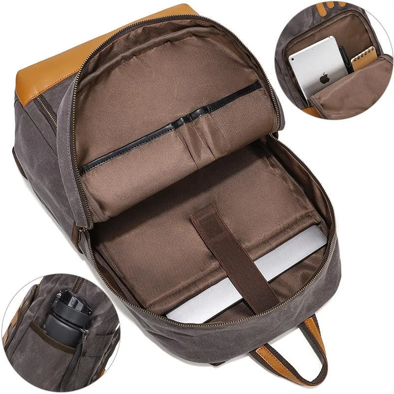 Vintage Waxed Canvas Backpack for Men