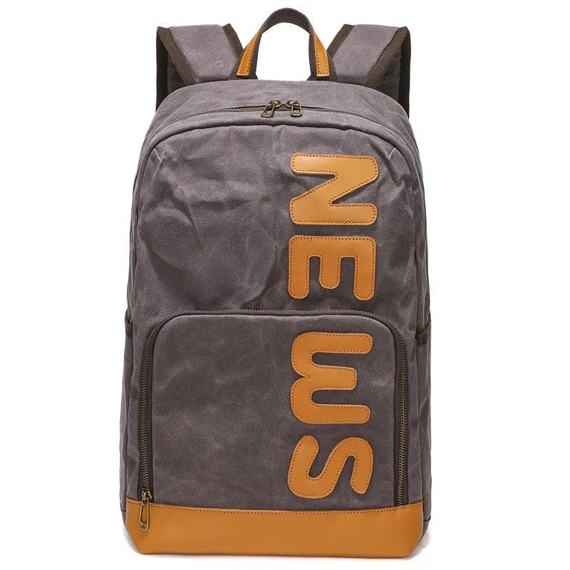 Vintage Waxed Canvas Backpack for Men