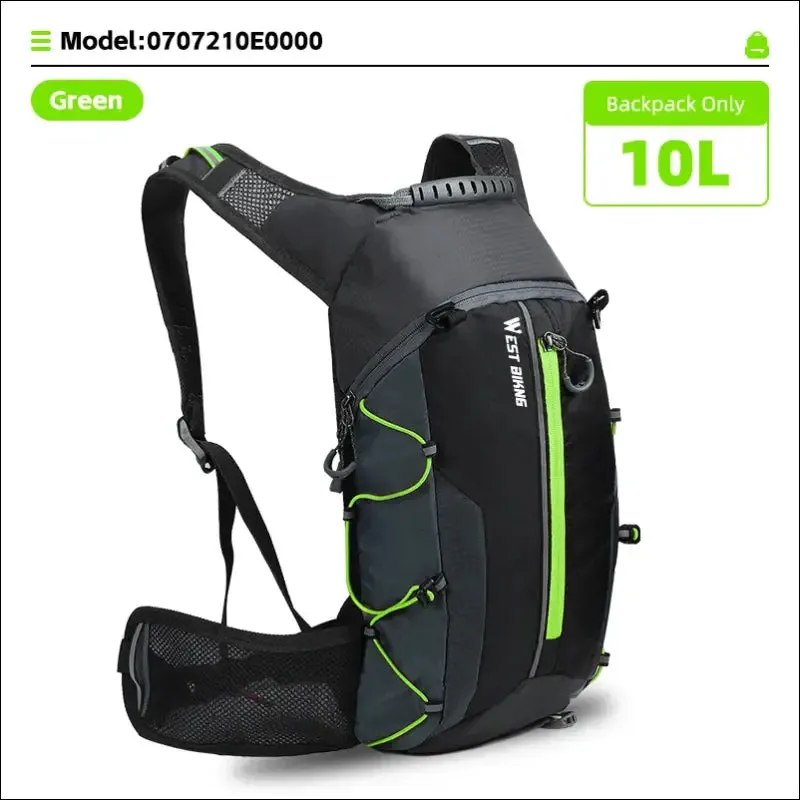 West biking ultralight 10l sports hydration backpack