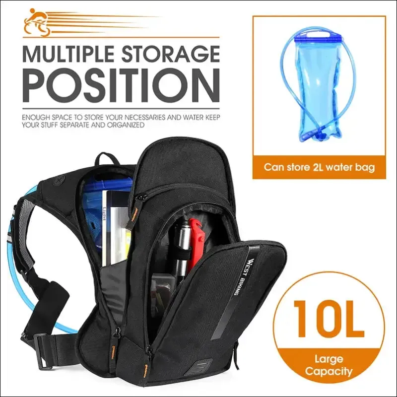 West biking ultralight 10l sports hydration backpack