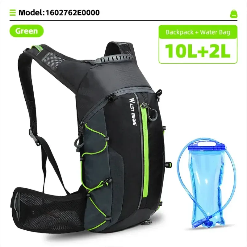 West biking ultralight 10l sports hydration backpack