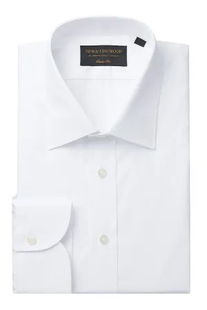 White Poplin St James's Collar Classic Fit Single Cuff Shirt