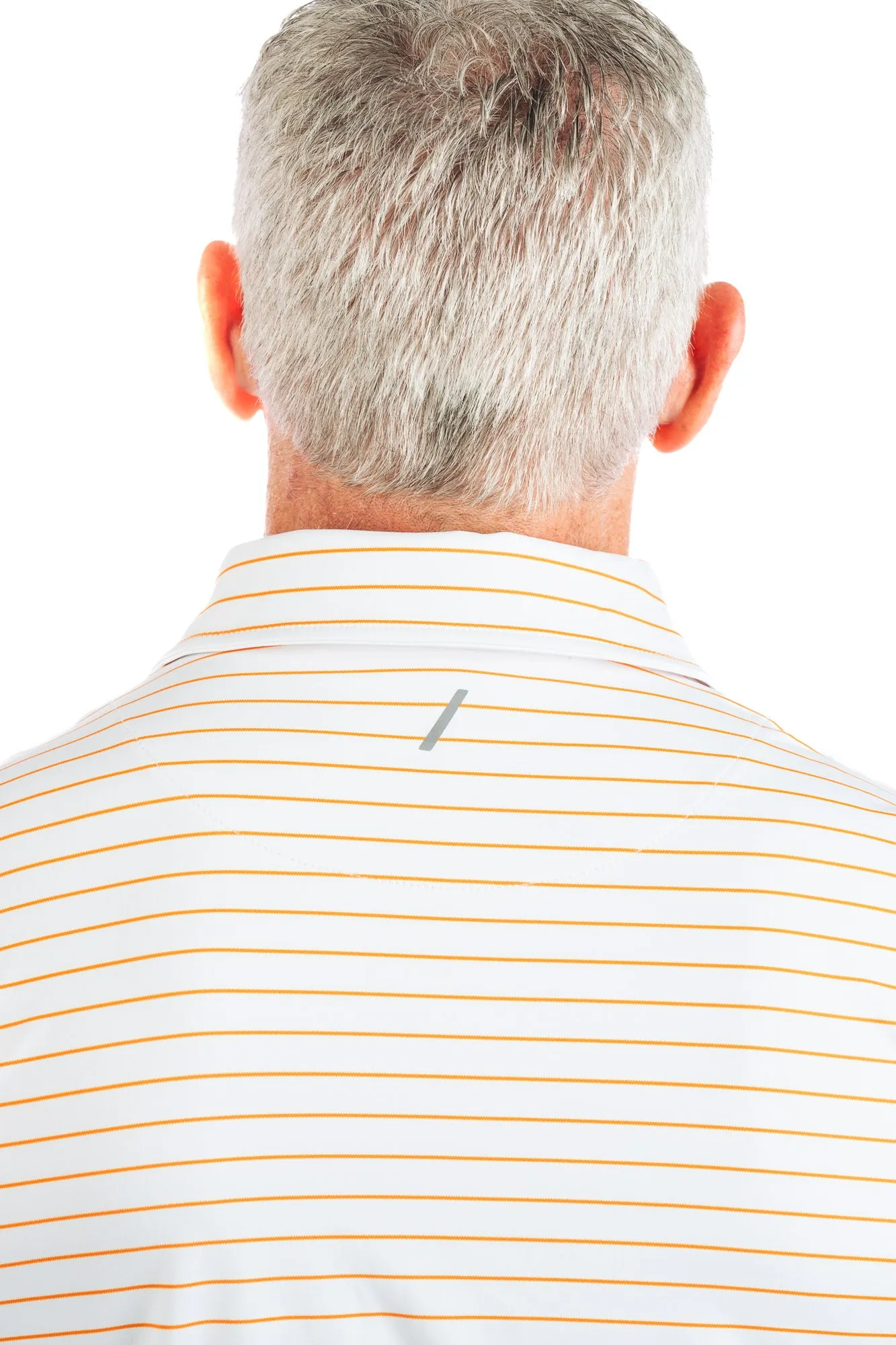 White with Orange Stripe Golf Polo