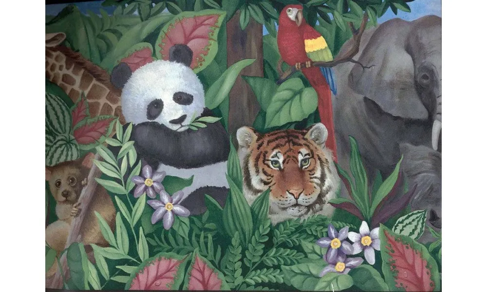 Wildlife Panda Tiger BR4461 Wallpaper Border
