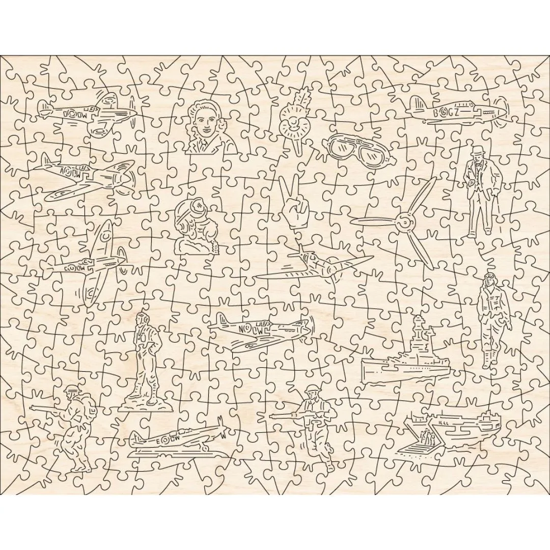 Wings Of Valour - Spitfire Over Normandy 287pc Wooden Puzzle