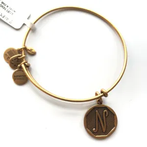 Women's Alex And Ani | Initial N Bangle Bracelet | Gold