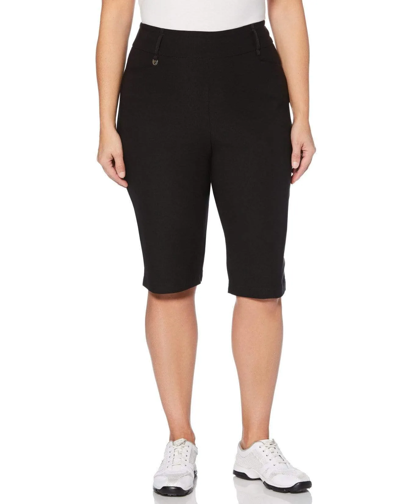 Womens Pull-On Stretch Solid Short with Active Waistband