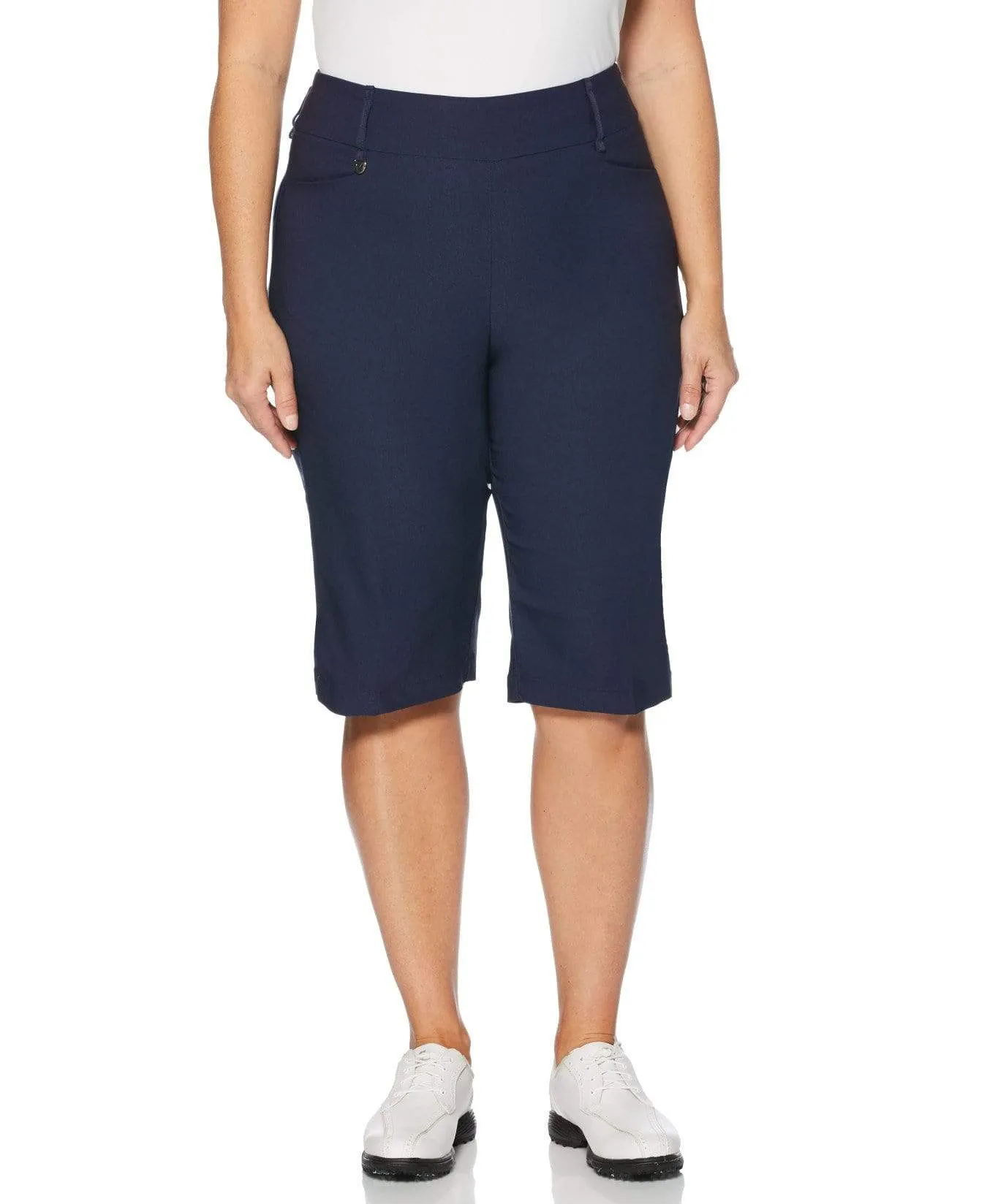 Womens Pull-On Stretch Solid Short with Active Waistband