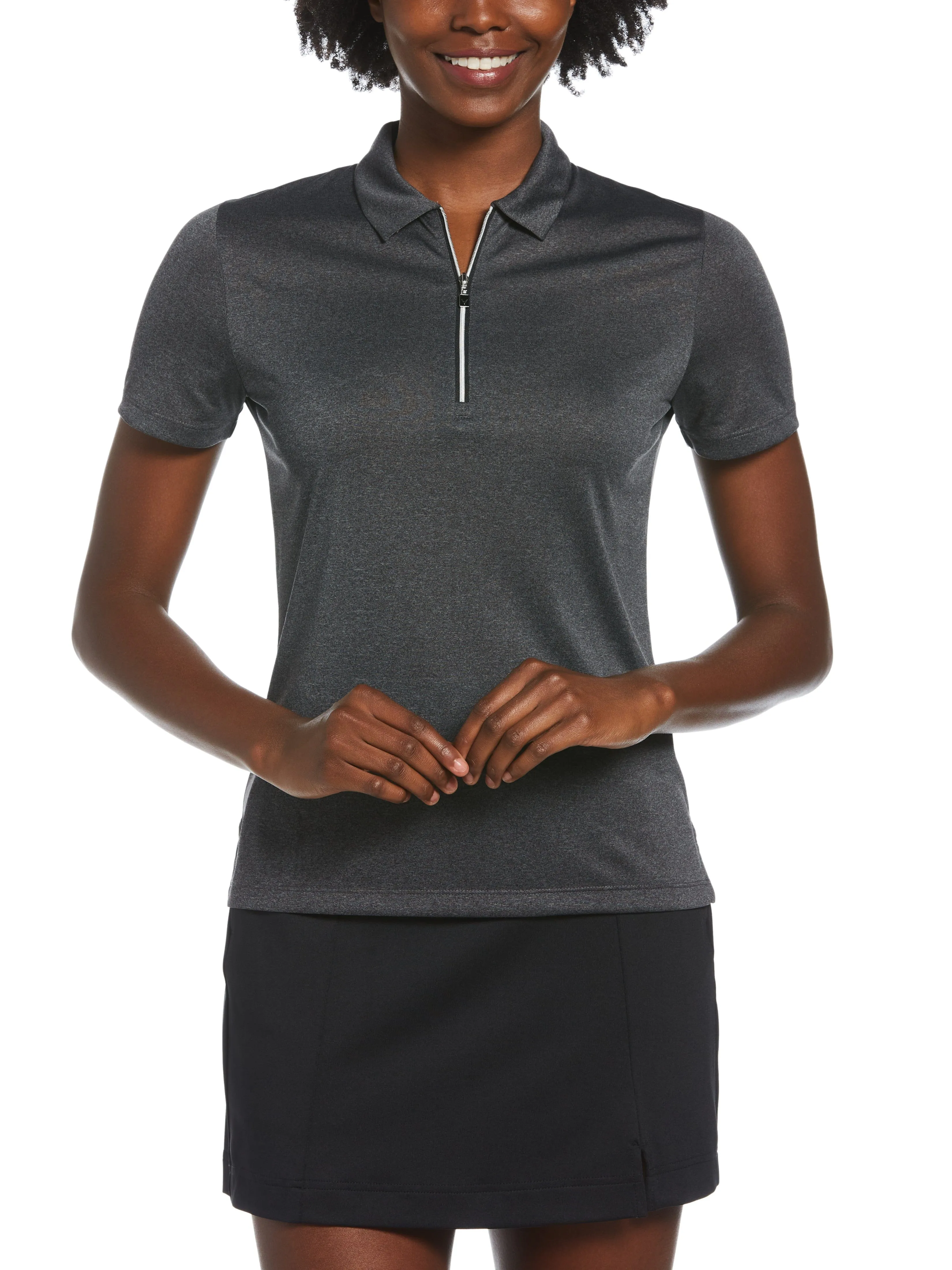 Women's Quarter Zip Heather Golf Polo