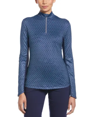 Womens Quarter Zip Sun Protection Golf Top