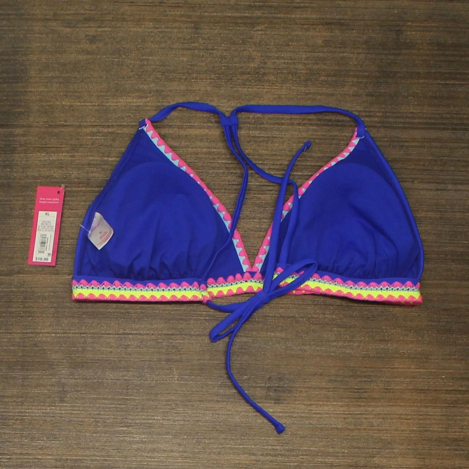 Xhilaration Juniors' Crochet Trim Triangle Bikini Top AFK11T