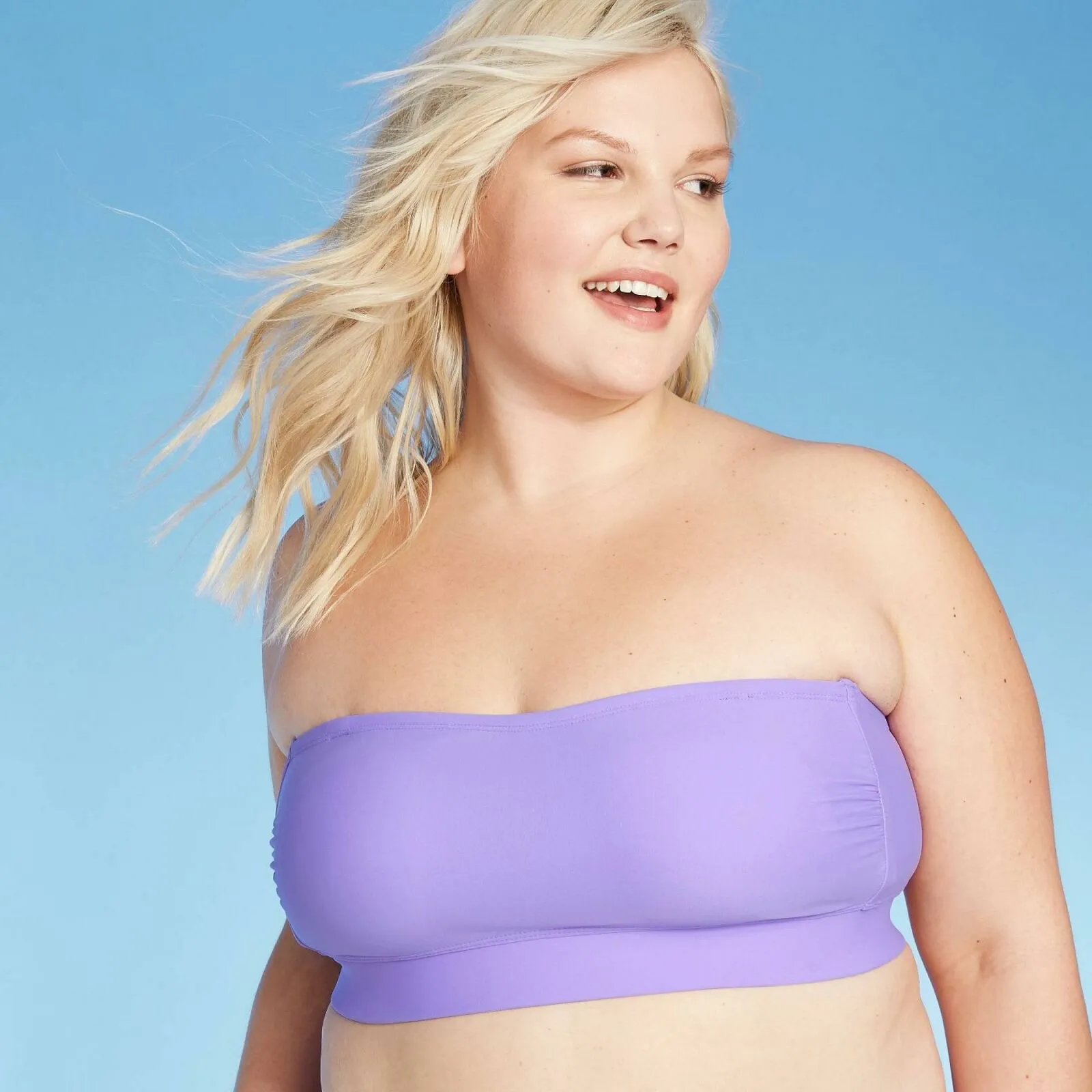 Xhilaration Women's Plus Size Longline Bandeau Bikini Top