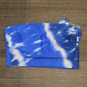 Xhilaration Women's Tie Dye Longline Bandeau Bikini Top AGB50D Blue D/DD