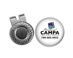 YOUR LOGO on a Magnetic Golf Ball Marker & hat clip set - golf ball marker - Company Logo - Ball Marker - Corporate gift - Golf Tournament
