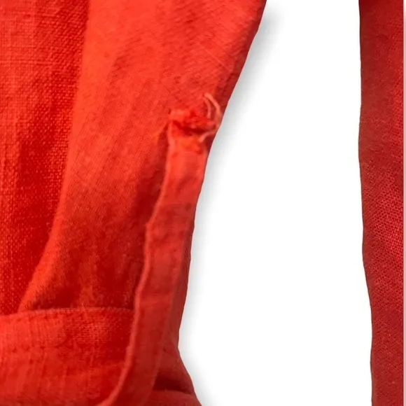 Zara Basic Linen Jacket | Orange Red | Size XS
